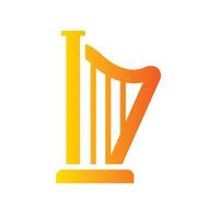 harp Flat Gradient Icon White Background vector