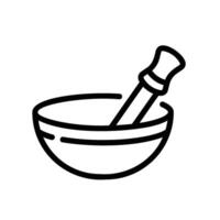 singing bowl Line Icon White Background vector