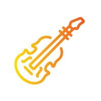 violin Line Gradient Icon White Background vector