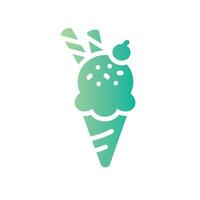 ice cream Flat Gradient Icon White Background vector