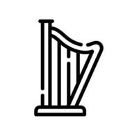 harp Line Icon White Background vector