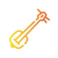 shamisen Line Gradient Icon White Background vector