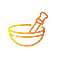 singing bowl Line Gradient Icon White Background vector