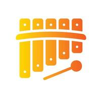 xylophone Flat Gradient Icon White Background vector