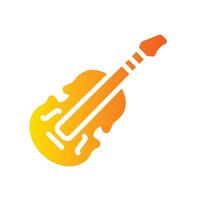 violin Flat Gradient Icon White Background vector