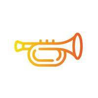 trumpet Line Gradient Icon White Background vector