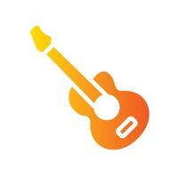 guitar Flat Gradient Icon White Background vector