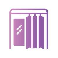 dressing room Flat Gradient Icon White Background vector