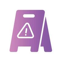 wet floor Flat Gradient Icon White Background vector