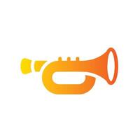 trumpet Flat Gradient Icon White Background vector