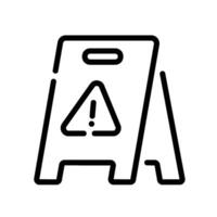 wet floor Line Icon White Background vector