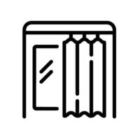 dressing room Line Icon White Background vector