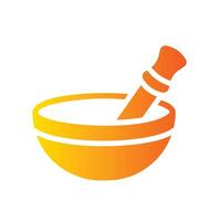 singing bowl Flat Gradient Icon White Background vector