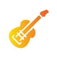 electric guitar Flat Gradient Icon White Background vector