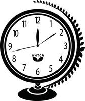 Beautiful table clock silhouette design on a white background vector