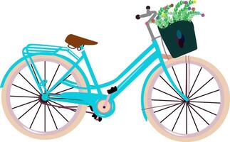 illustration of a blue color bicycle design on a white background vector