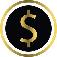 illustration of gold color dollar icon design on a white background vector