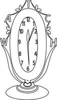 Beautiful table clock line art design on a white background vector