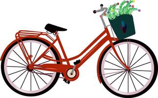 illustration of a red color bicycle design on a white background vector
