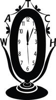 Beautiful table clock silhouette design on a white background vector