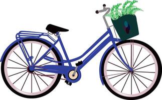illustration of a blue color bicycle design on a white background vector
