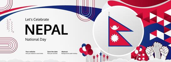 Creative banner for web header celebrating Nepal independence day. Abstract banner of Nepal national day vector