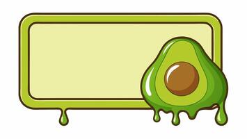 An avocado with a dripping liquid on it vector