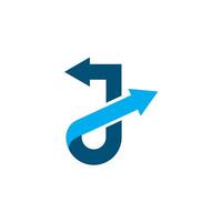 j Letter arrow Logo Template vector
