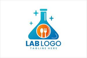 Creative lab and restaurant logo for culinary branding with a science twist vector