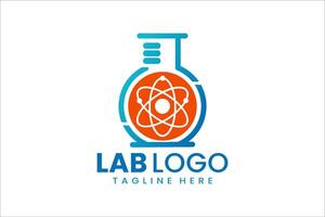Creative lab and science logo for research centers, educational projects, and branding vector