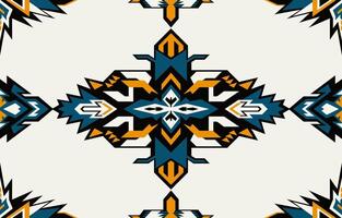 Seamless tribal pattern, black and blue border for carpet and fabric patterns. vector
