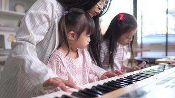 A group children of students doing activities singing and dancing in the classroom video
