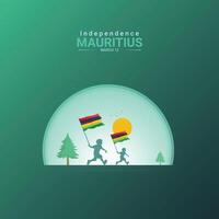 Happy Day Background Design Illustration, Mauritius independence Day Celebration Background vector
