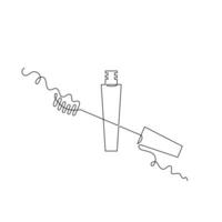 one line art mascara illustration. line art, one continuous line, simple, hand drawn and sketch style. for icons, symbols, signs or logos vector