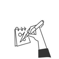 hand writing on a calendar with a pen and paper vector