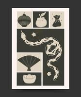 Chinese new year year of the snake. Design template for poster greeting card banner. vector