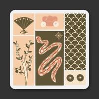 Chinese new year card. year of the snake illustration vector