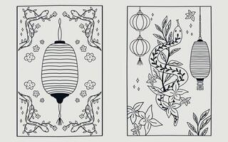 Chinese new year, year of the snake coloring page. lineart design. vector
