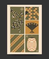 Chinese new year year of the snake. Design template for poster greeting card banner. vector