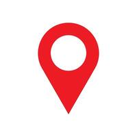 Map pin location sign icon illustration, Red location pin marker symbol vector