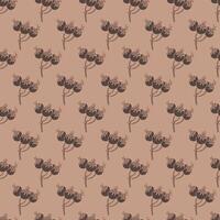 Soft Mocha Mousse Botanical Pattern vector