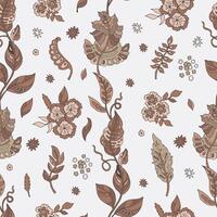 Botanical Vines Mocha Mousse Pattern vector