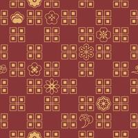 Symmetrical Floral Tile Seamless Pattern vector