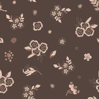 Minimalist Floral Mocha Mousse Pattern vector