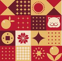 Golden Motif Tile Pattern Artwork vector
