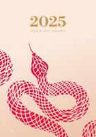 Spring Festival poster design abstract snake on light background vector