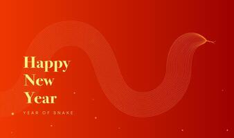 Spring Festival background design linear hand-painted abstract gold snake vector