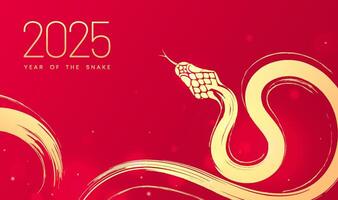 Spring Festival background design 2025 New Year hand-painted zigzag golden snake vector