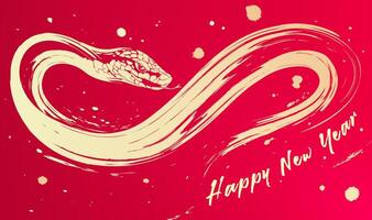 Spring Festival background design the Golden snake celebrates the Lunar New Year vector