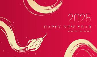 Spring Festival background design hand-painted sinuous golden snake vector